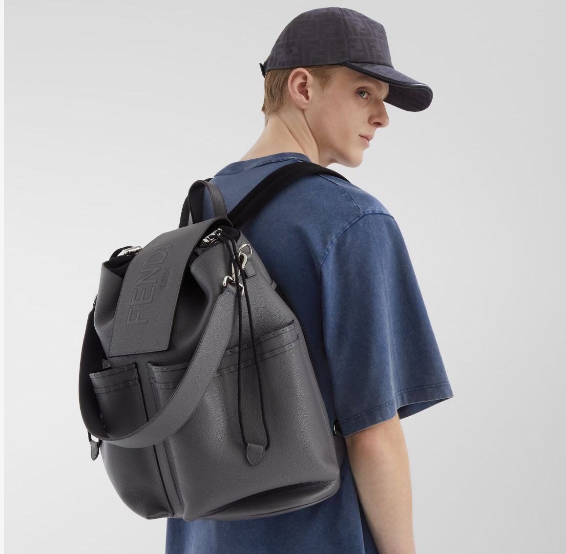 Casquette de baseball en jacquard FF gris