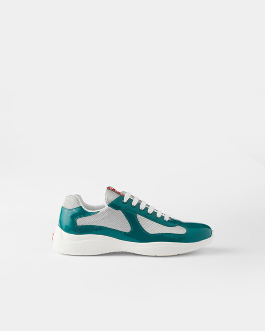 Sneakers Prada America’s Cup en cuir verni et tissu technique