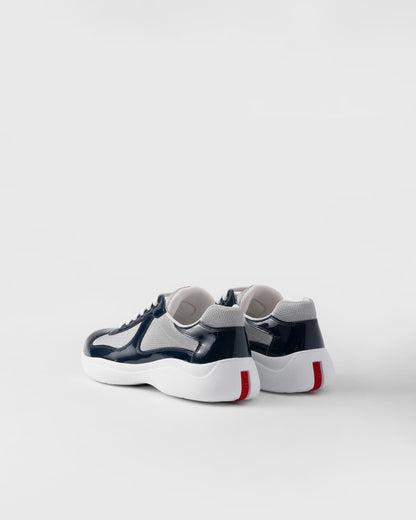 Sneakers Prada America’s Cup en cuir verni et tissu technique