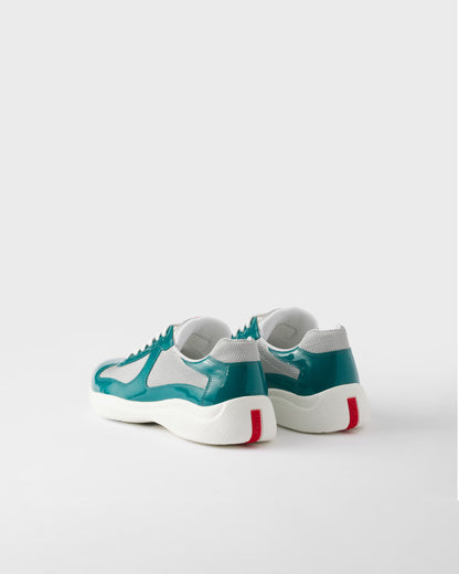 Sneakers Prada America’s Cup en cuir verni et tissu technique